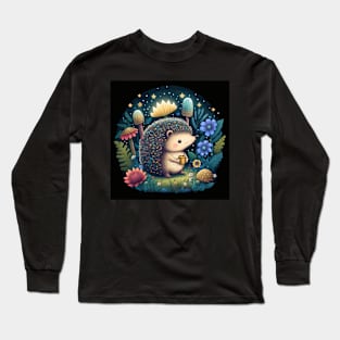 Hedgehog Fairy Tale Scene Long Sleeve T-Shirt